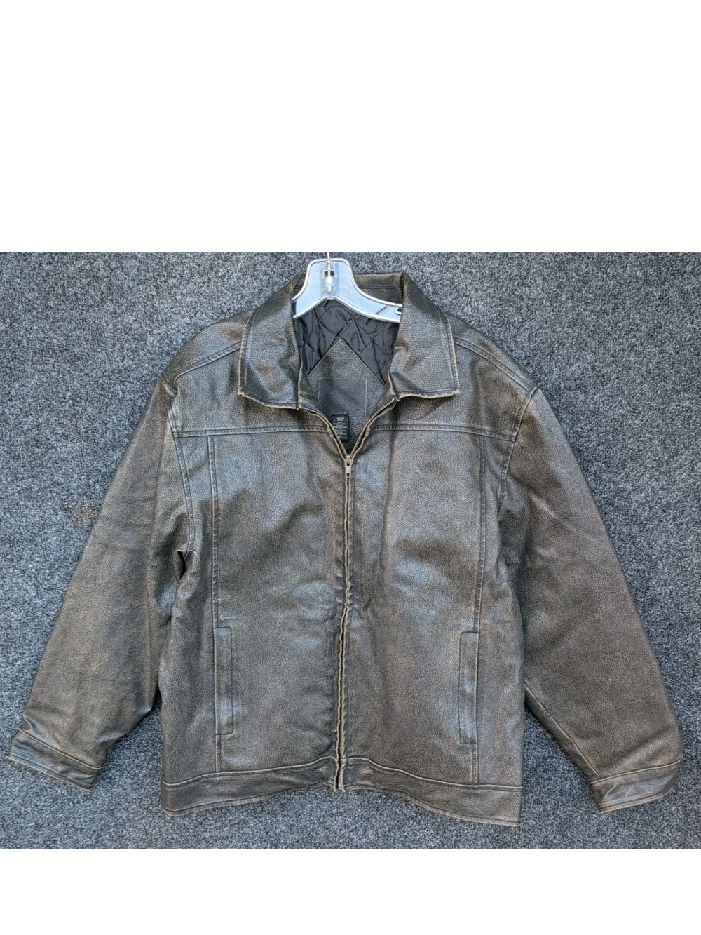 Arizona Leather Jacket Mens Medium Brown Quilt Lined Biker Moto Cafe Racer